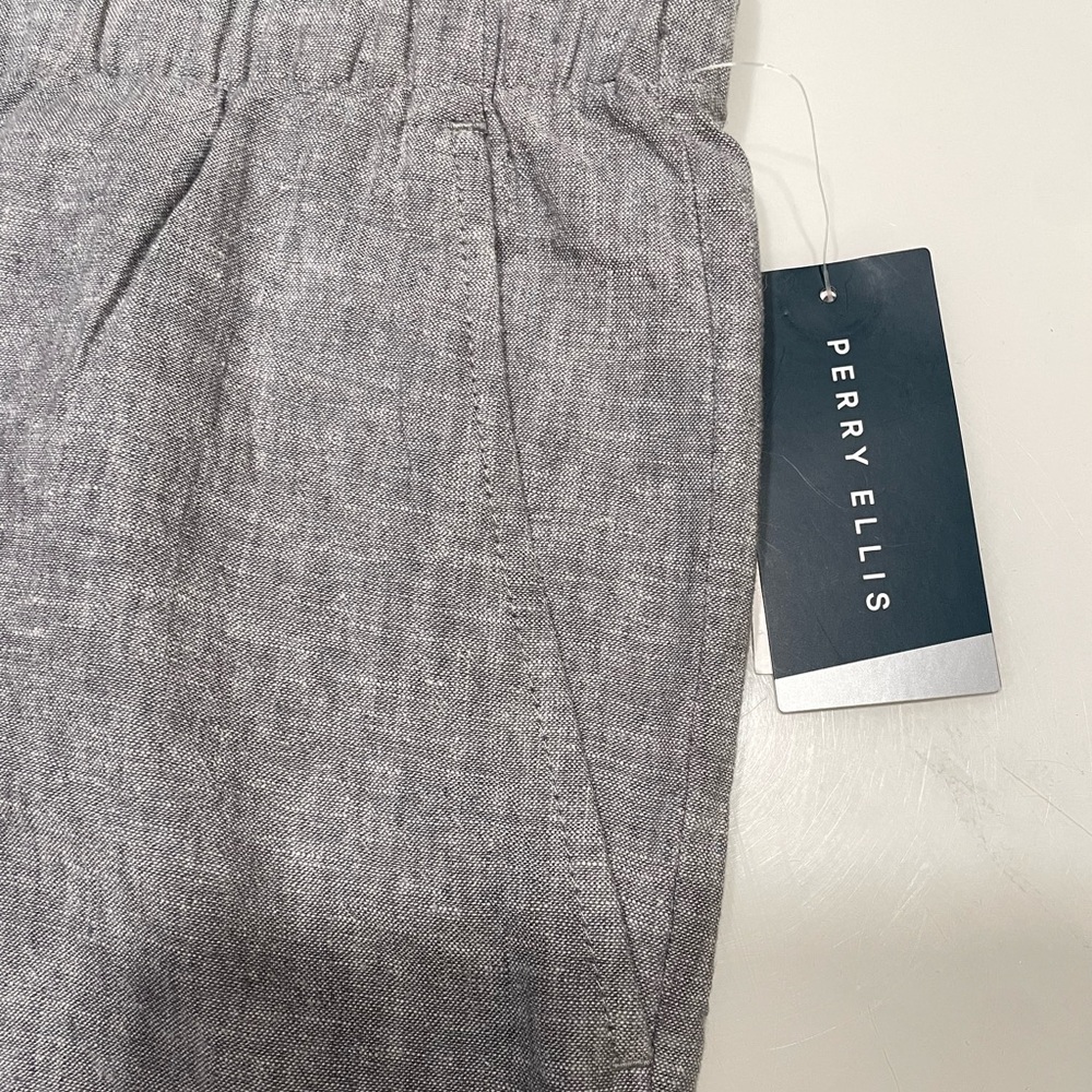 Perry Ellis Linen‎ Blend Drawstring Shorts, Gray, XXL - New With Tags - Picture 6 of 8